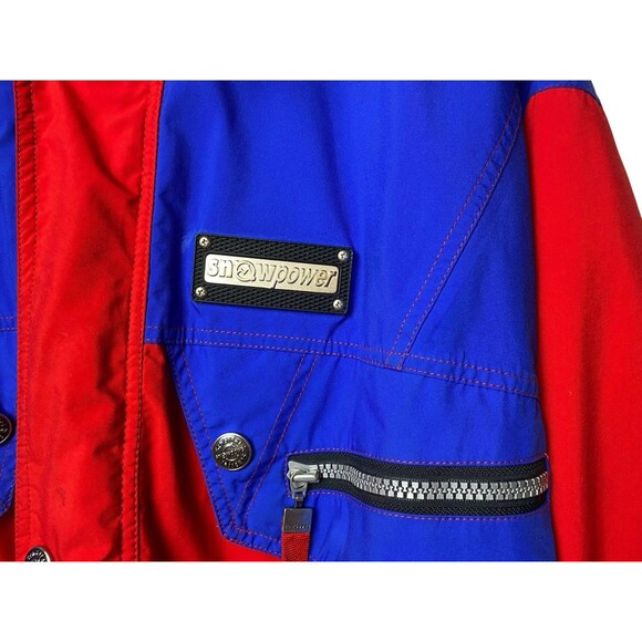 Vintage Schöffel Snow Powder Gore-Tex Hooded Ski Jacket Men's 40/L Red Blue READ - Picture 7 of 13